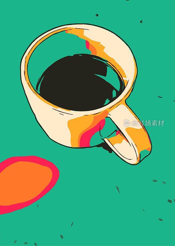 Coffee cup vibrant colors